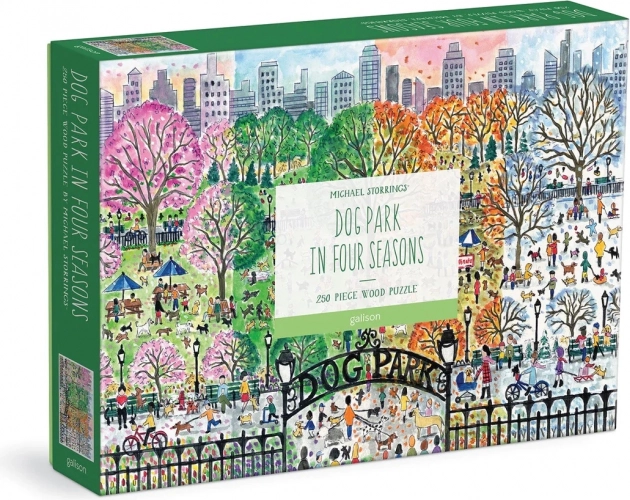 Lesene puzzle Pasji park – štiri letni časi, 250 koščkov
