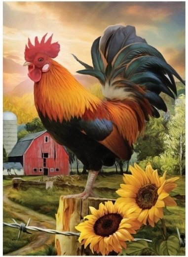 Diamantni mozaik – Petelin na kmetiji