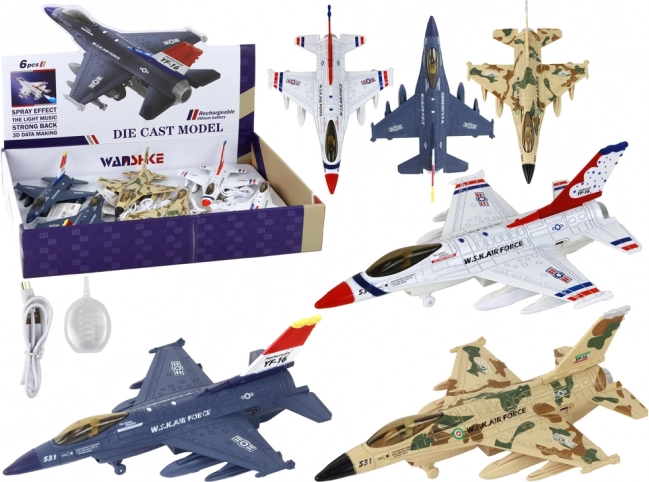 Plastični model lovskega letala z učinki svetlobe in zvoka