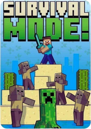 Flisasta odeja Minecraft 100 × 140 cm – 1 kos