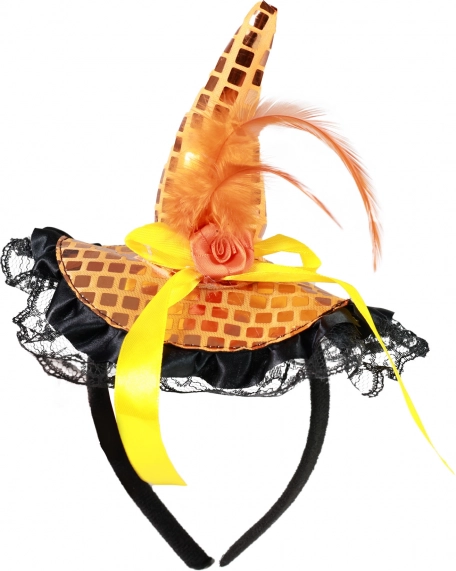 Naglavni trak z mini čarovniškim klobučkom