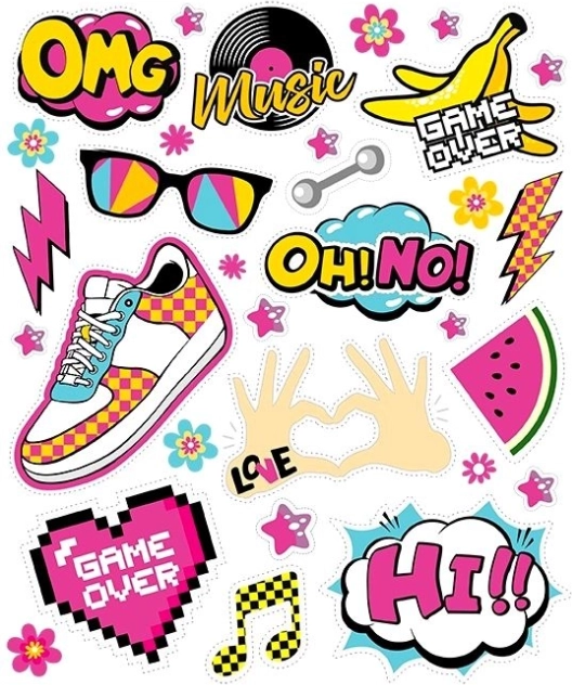 Nalepke za likanje OMG – velik list 20 × 30 cm