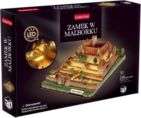 3D sestavljanka CubicFun grad Malbork z LED osvetlitvijo – 1 kos