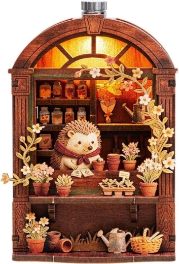 2Kids Toys 3D lesena sestavljanka magnet Ježkova cvetličarna