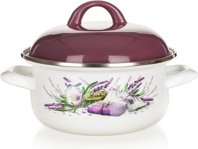Emajlirana kozica Lavender 16 cm (1 l) s pokrovom