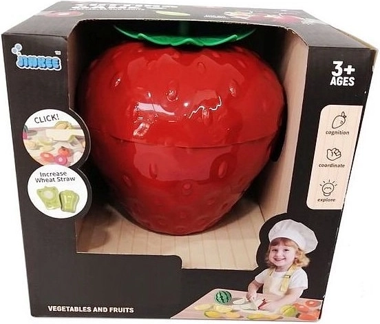 Slicing fruit and vegetables in a strawberry-shaped box – 14 pieces
