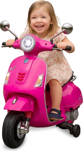Otroški električni poganjalec Vespa GTS 125, rožnat