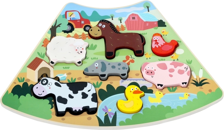 2Kids Toys lesena povezljiva sestavljanka Vesela kmetija