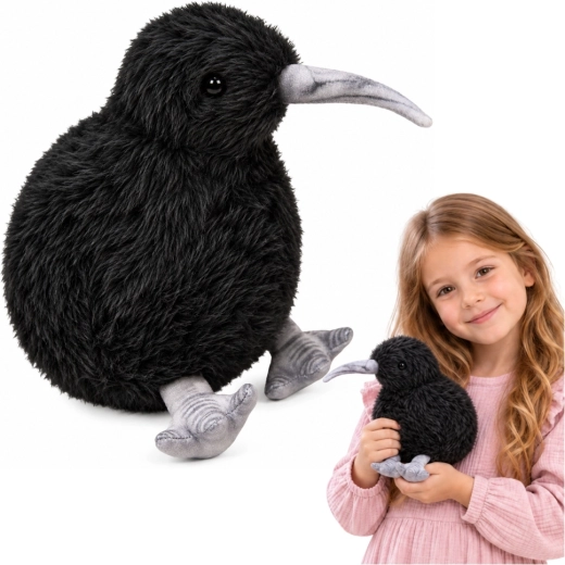 Plush kiwi bird black 17 cm