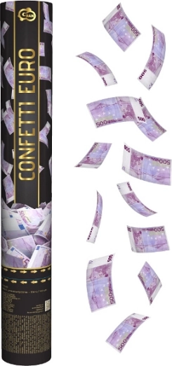 Pneumatic confetti foil euro banknotes