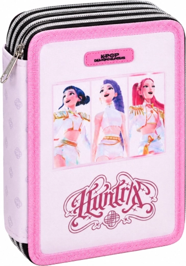 Three-tier school pencil case KPop Demon Hunters Huntrix – fully equipped - 1 piece