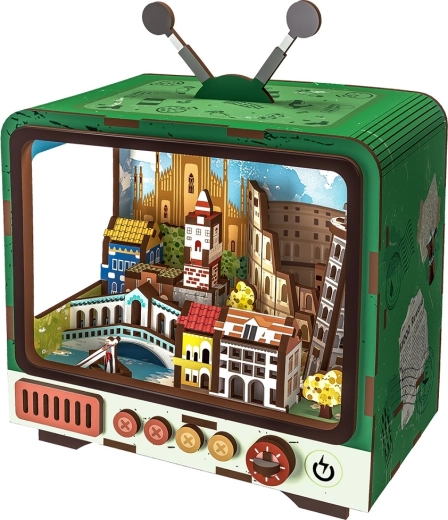 2Kids Toys 3D lesena sestavljanka retro TV Benetke