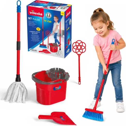 Vileda for kids otroški čistilni komplet z mopom, vedrom in metlo