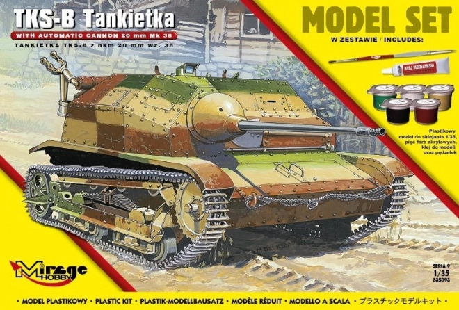 Tks-b poljska tanketa s kanonom nkm 20 mm wz. 38 komplet za sestavljanje 1:35
