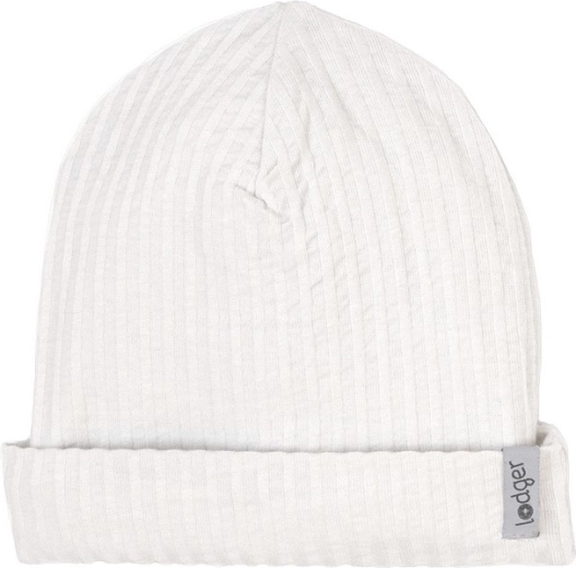 Lodger Beanie Seersucker Cloud Dancer bombažna kapica 0–6 mesecev