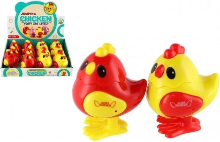 Skakajoče plastično piščančke na navijanje 7 × 9 cm, 2 barvi