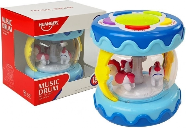 Interaktivni glasbeni bobenček s vrtiljakom Zvoki živali