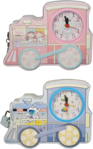 Otroški hranilnik lokomotiva z ključavnico in urami