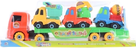 Vijačni tovornjak z gradbenimi vozili