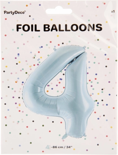 Folijski balon številka 4 moder 86 cm