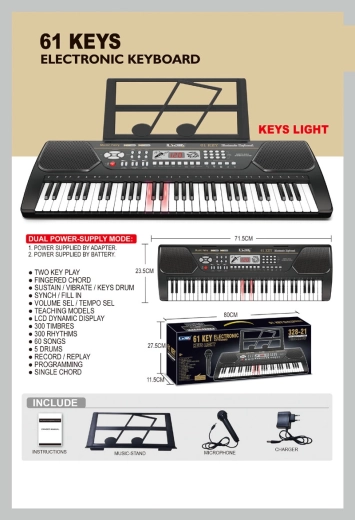 Elektronske klaviature s 61 tipkami z mikrofonom