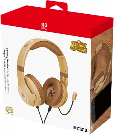 Igralne slušalke HORI za Nintendo Switch 2 Animal Crossing Wood Brown