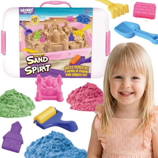 Woopie Sand Spirit kinetični pesek – komplet grad in grad 24 delov