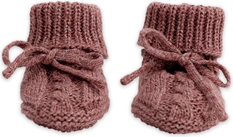 Lodger pleteni copatki knit cable rebel 0–6 mesecev
