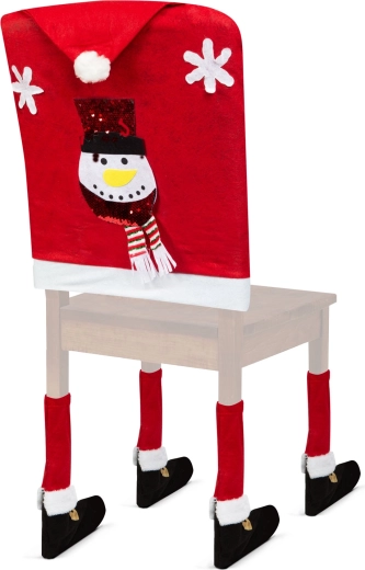 Božični okras za stol snežak 50 × 60 cm v rdeči in beli barvi
