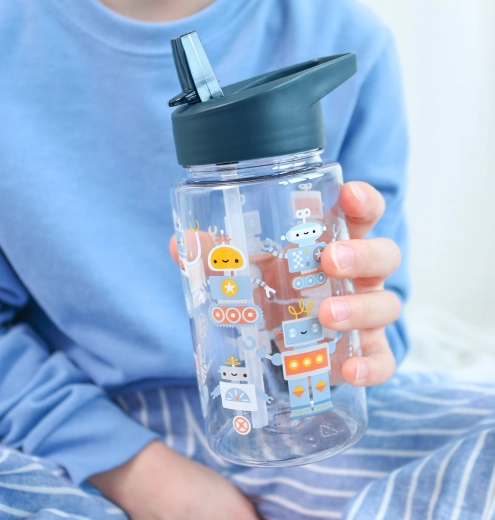 A Little Lovely Company otroška steklenička za pitje Roboti 450 ml