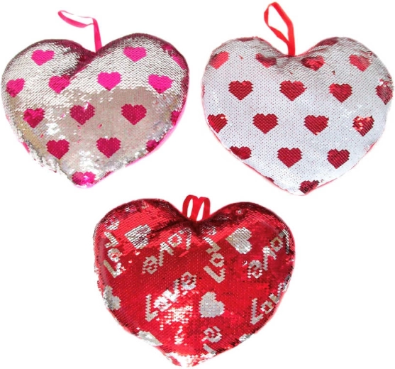 Plišasto srce z bleščicami 30 cm - 1 kos