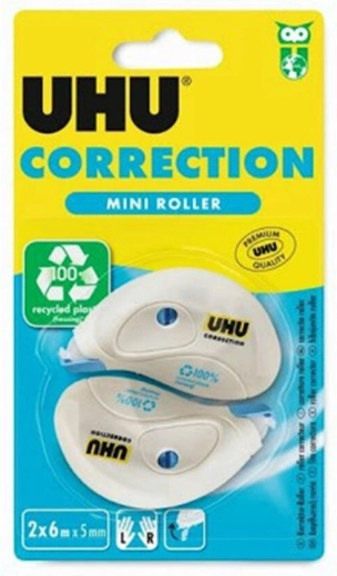 UHU Correction Roller Mini korekcijski trak 5 mm × 6 m, 2 kos
