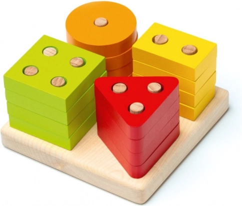 CUBIKA Razvrščamo like – lesena sestavljanka, 17 delov