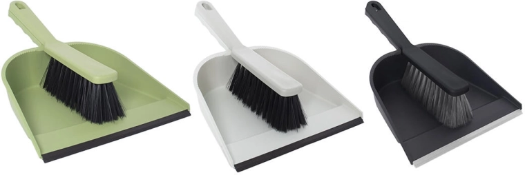 Metlica in lopatica z gumiranim robom – plastični set, mešanica barv