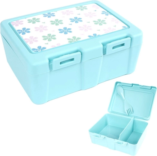 Škatla za malico z 2 predelkoma in sporkom 1 l