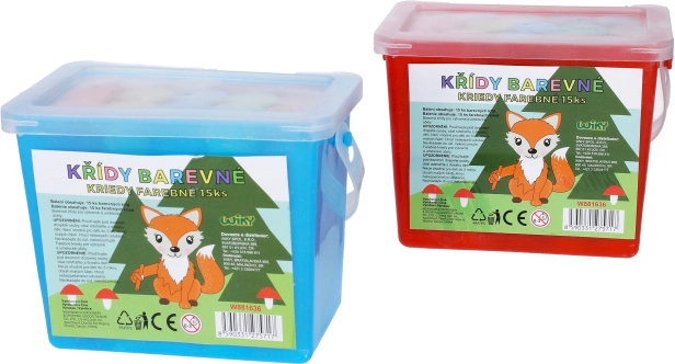 Barvne kredice za pločnik v vedru – 15 kos