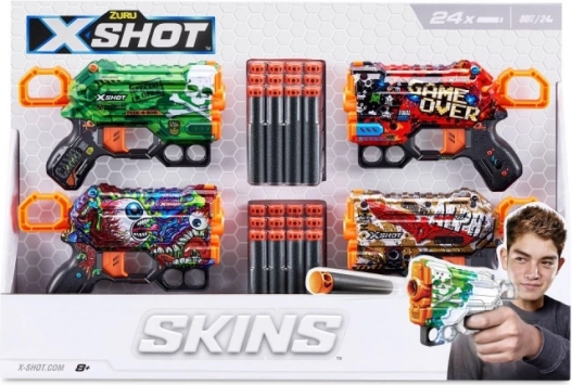 Set blasterjev X-SHOT Skins Menace – 4 kosi, 24 puščic