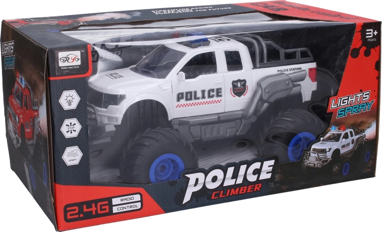 RC terensko policijsko vozilo s svetlobnimi in dimnimi učinki 41,5 cm - 1 kos