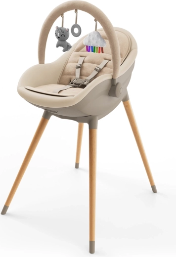 Otroški jedilni stolček in ležalnik Kinderkraft FINI UP 2v1 beige