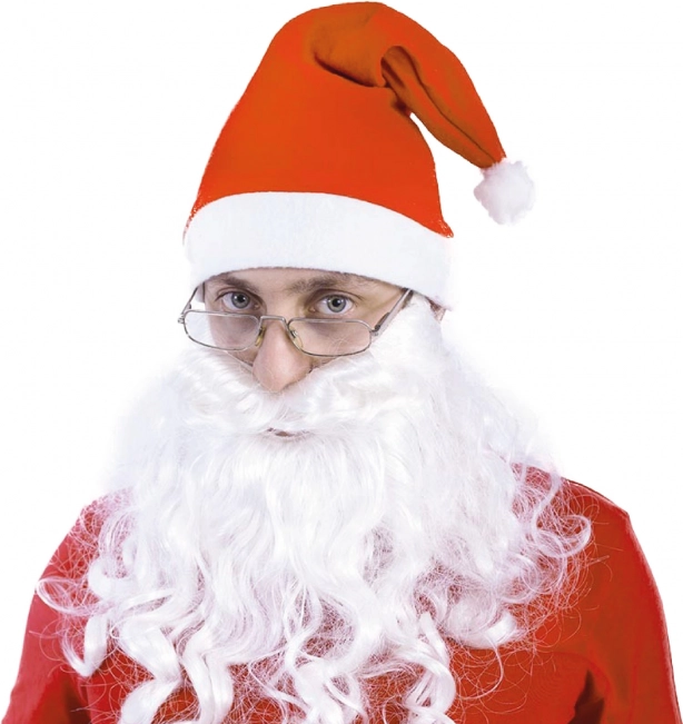 Dolga snežno bela Božičkova brada na elastiko