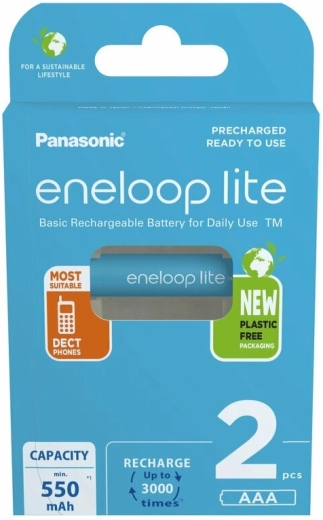 Panasonic eneloop lite AAA polnilne baterije 550 mAh, 2 kosi