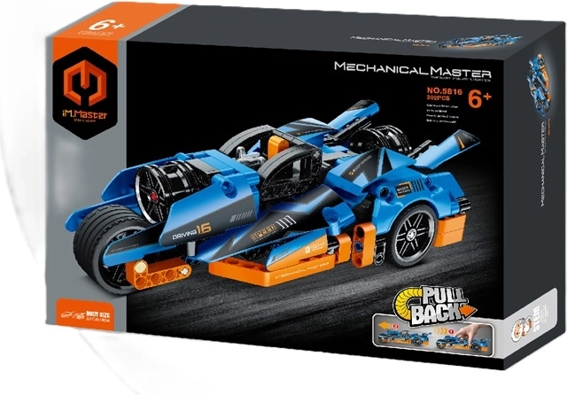 IM.MASTER building set blue pull-back motorcycle 202 pieces