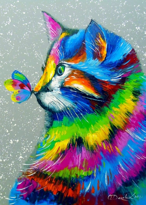 Sestavljanka lepa mačka in metulj 1000 koščkov