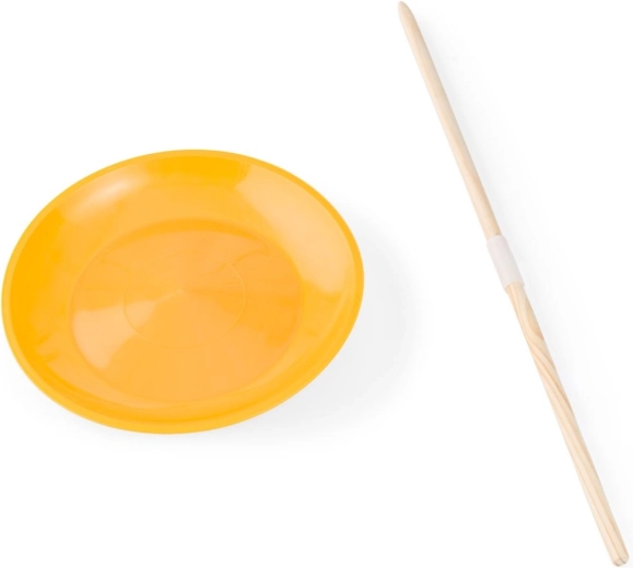 Vrteči se cirkuški krožnik z leseno palico