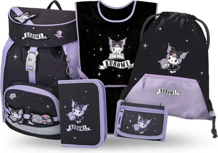 Šolski set Baagl Airy Kuromi Fortune dream – nahrbtnik, peresnica, vrečka, predpasnik in denarnica (GRS)