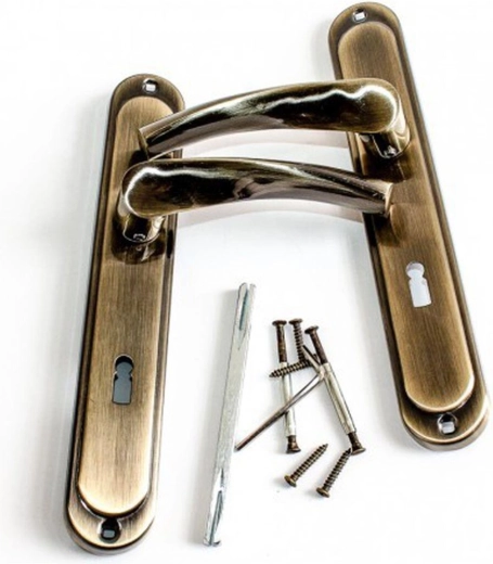 Vratno okovje ATENA s cilindričnim vložkom 72 mm, patina