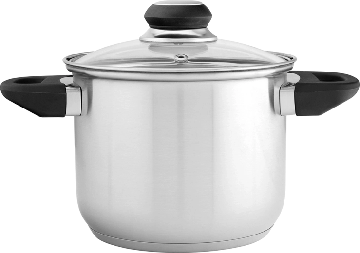 Altom Design Emilio nerjavni visoki lonec 2,3 l s steklenim pokrovom, 16 cm