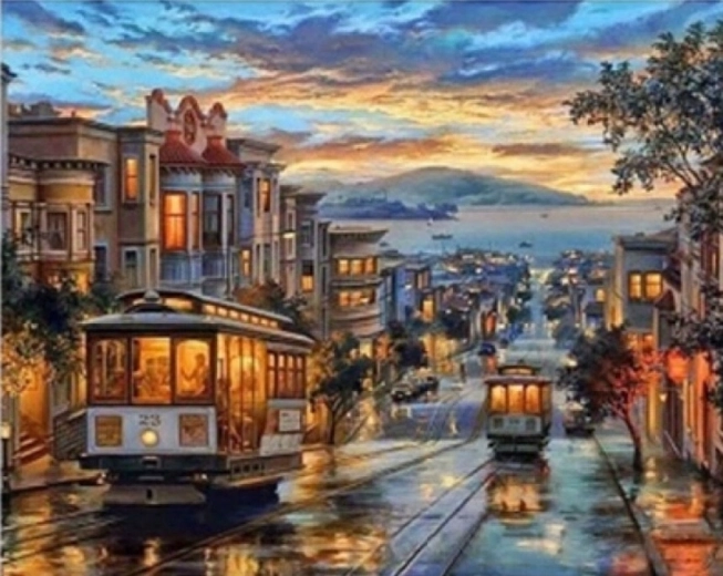 Norimpex slikanje po številkah Tramvaji 40 × 50 cm