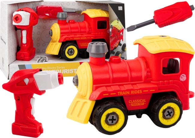 Razstavljiva lokomotiva na daljinsko upravljanje – rdeča