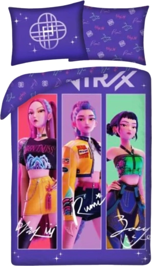 Cotton Bedding K-Pop Demon Hunters HUNTR/X Trio Purple